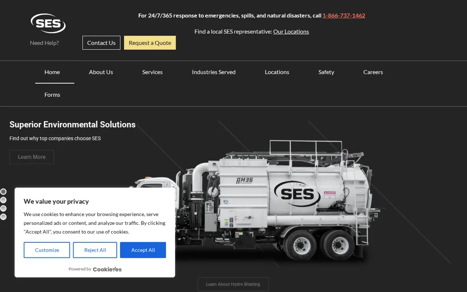 SES website screenshot