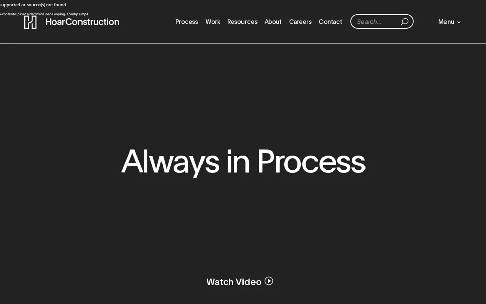 Hoar Construction website screenshot